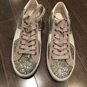Sam Edelman Sparkly Silver Sneakers Like New!